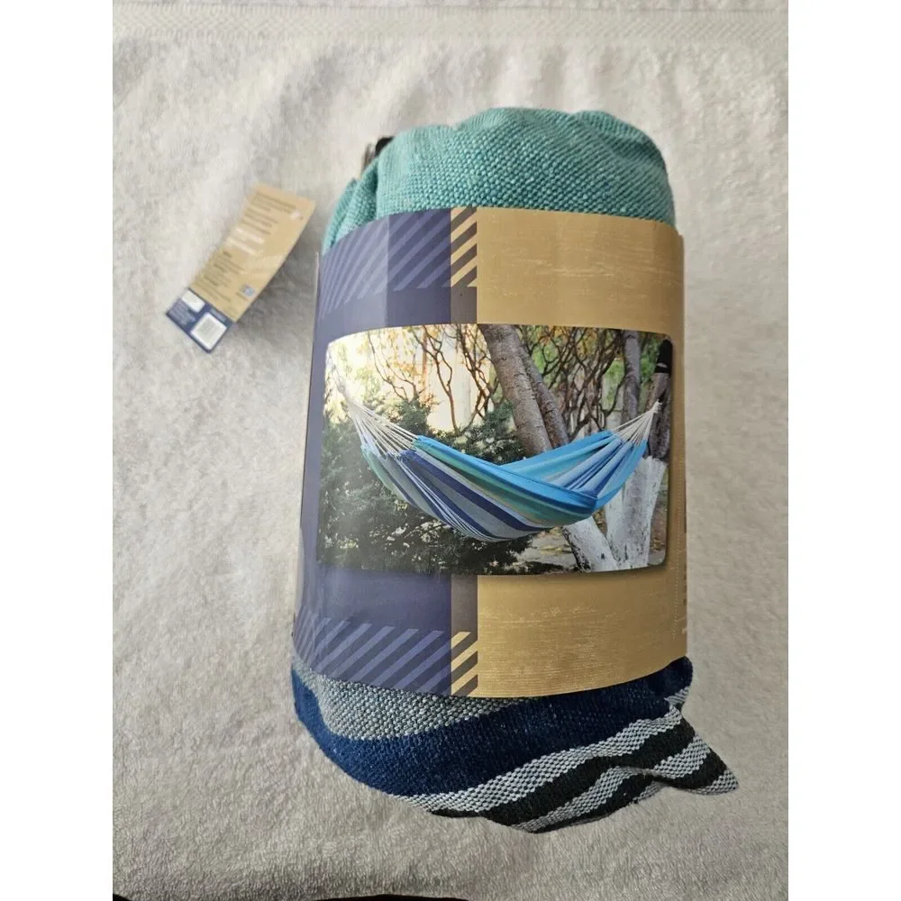 Traveler Hammock Cotton Blend - Blue, 250 lb Capacity Compact Lightweight‎ New